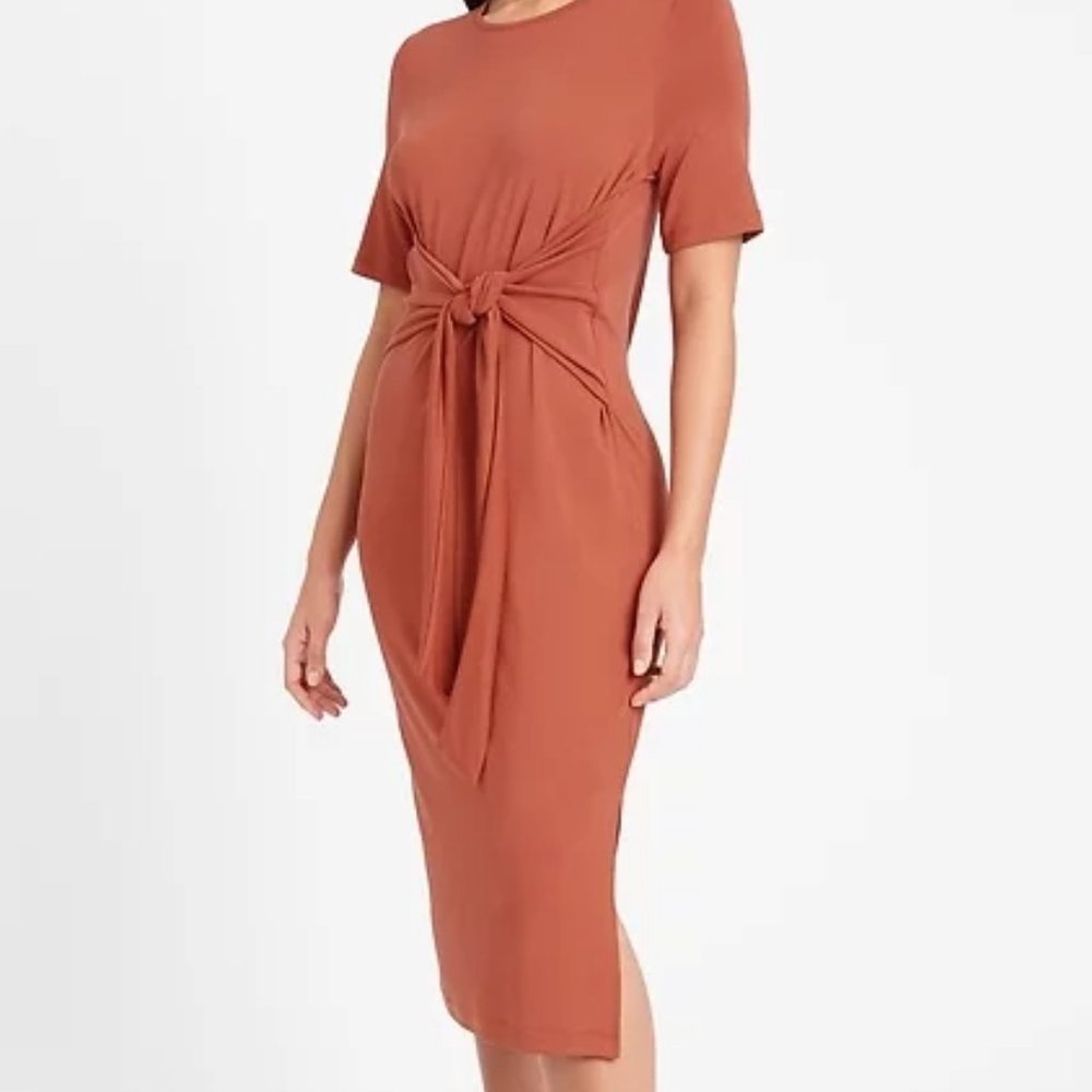 Banana Republic Petite Sandwash Modal Twist-Front Dress Size XS